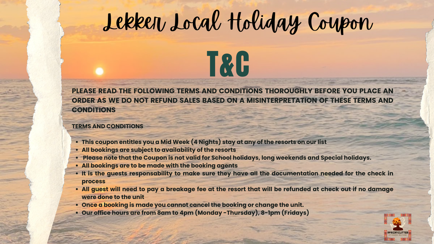 Lekker Local Holiday Coupon - Midweek Special